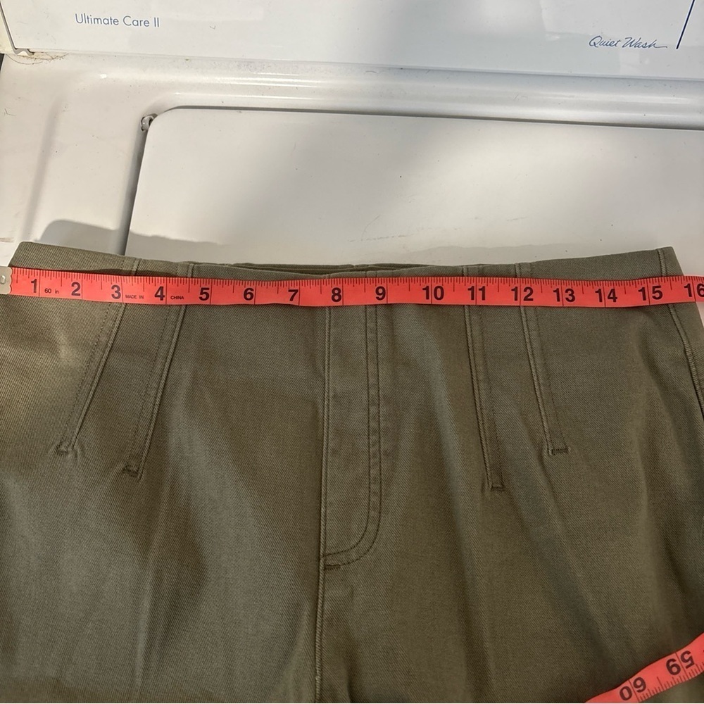 NWT Spanx Stretch Twill Cropped Wide Leg Pants Tuscan Olive Green Size L P New - Picture 9 of 11